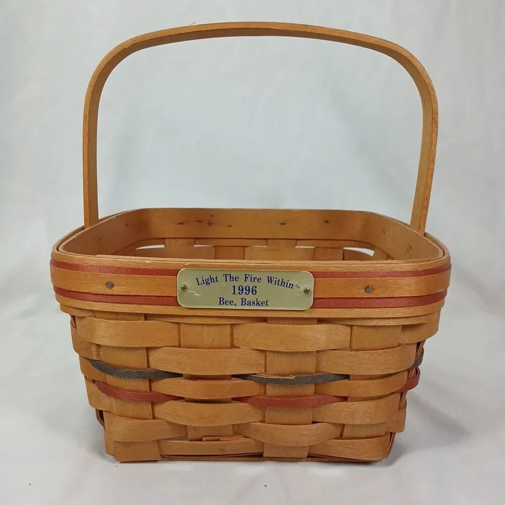 Longaberger 1996 Bee Basket Light The Fire Within Event Plaque Red Trim USA